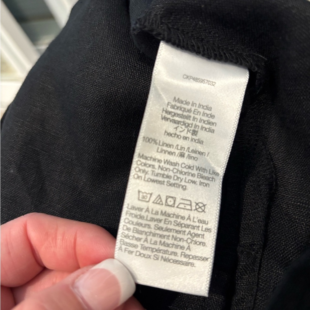 Madewell Black Linen Sleeveless Women's Top - Picture 5 of 8